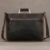 ブリーフケースMan Bag Messenger Office Bags Male Crazy Horse Leather Laptop Bag 13インチマレチンHombre 231030用のブリーフケース本革ジッパーブリーフケース