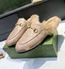 Designer Slipper Dames Princetown Slippers Suède Wollen Muilezels Borduren Sandalen Luxe Fluwelen Loafers Letter Schoenen