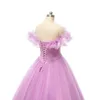 Quinceanera Dresses Princess Bateau 스팽글 볼 가운 Tulle Lace-up Plus Size Sweet 16 데뷔 파티 생일 전수 de 15 anos Q05