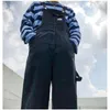 Heren Jeans Overalls Mannen Denim Jumpsuit Rechte Hiphop Grote Zak Wijde Pijpen Cargo Broek Mode Casual Losse Mannelijke Rompertjes Broek