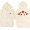 Erkek Hoodies Sweatshirts 23SS Tasarımcı Oynat Commes Jumpers des Garcons Mektup Nakış Uzun Kollu Külot Kadın Kırmızı Kalp gevşek De T1