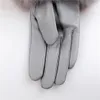 Перчатки с пятью пальцами, перчатки из овчины с натуральной меховой отделкой, женские перчатки из натуральной кожи, теплые перчатки для запястья, зимние теплые модные варежки с флисовой подкладкой 231027