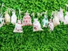 Cadeau cadeau 50pcs impression métallique toile de jute sacs de cordon de Noël fête bonbons friandise pochette goody emballage anniversaire faveur fournitures