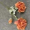 Decorative Flowers 62CM Simulation 3 Head Peony Home Living Room Flower Arrangement Fake Decoration Wedding Artificial