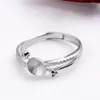 Design de montagem de anel de pérola de água doce para mulheres 925 prata esterlina zircão acessórios em branco 5 peças2747
