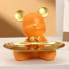 Decorative Objects Figurines Candy Resin Storage Tray Bedroom Room Decor Home Bear Animal Container Living Nordic Statues Ornament Key 231027