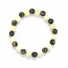 Bracelets de charme 8mm Howlite blanche avec bracelet en pierre impériale noire Bracelet Europe Amérique Trendy Femmes Hommes Amant