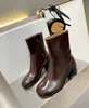 Women Boots Knee-High Boots Brown Winter High-Boots Fashion Leather-Boots