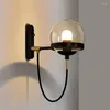 Wall Lamps Retro Industrial Iron Glass Ball LED Post Modern Minimalist Light Fixtures El Aisle Cafe Art Lamp