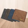 Wallets 2023 Classic Men Vintage Genuine PU Leather Wallet Anti Theft Short Fold Business Card Holder Purse Man
