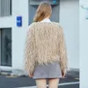 Futra damska moda wysoka naśladowanie Mongolia Owst owce płaszcza kobiet Fallwinter Plush Cardigan Overcoat Women Faux