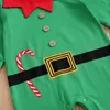 Rompers Autumn and Winter Boys Girls Baby Clothing Christmas Green Cosplay Långärmad Jumpsuit 231027