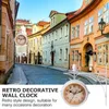 Relógios de parede 1 pc retro estilo europeu relógio pendurado decoração para interior e exterior (branco)