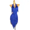 Stage Wear Latin Dance Dress Lady Junior Costumes Women Fringe Konkurs LQ411