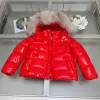 2024 kds meisjes jongens wit down jassen luxe ontwerper capuchon bont pluizige jassen kinderen meisjes jongens puffer warme winddichte buitenkleding jas kinderen winterkleding