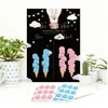 Decoração de festa q1qc gênero revelar decorações poster com menina ou menino adesivos de votação para jogos de bebê fornecimento de chuveiro