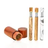 Aluminum Alloy Metal Pipe 78mm Wood Texture Press Pipe Cigarettes Straight Water Transfer Wood Grain Pipe Holder