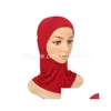 Acessórios de cabelo Moda Muçulmana Underscarf Mulheres Inner Hijab Caps Algodão Lenços Turbante Cor Sólida Lenço Islâmico Turbante Drop Dhbec