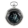 Montres de poche Steampunk de haute qualité, montre mécanique Dragon argentée, cadran romain Vintage, cadeau pour hommes avec chaîne