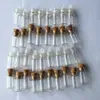 wholesale 1ml Tiny Clear Glass Refillable Bottles with Cork Plastic Caps Empty Essential Oil Vial 11x22mm Wholesale ZZ