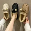 Dress Shoes Women Autumn Modis Casual Female Sneakers Loafers Fur Slipon BowKnot Round Toe Fall Slip On Winter Butterfly Moccas 231030