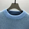 Projektant Autumn Luxury Mens Sweter Pullover Slim Fit Knit Casual Bluza Geometria Patchwork Kolor Druku