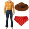 Косплей игрушки для взрослых, костюм Вуди, ролевые игры, крутая ковбойская одежда, необычный наряд на Хэллоуин, полный комплект со шляпой и ботинками