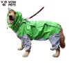 Husdjur små stora hundar regnrock vattentäta kläder för jumpsuit regnrock huva overaller kappa labrador gyllene retriever 2021 appare8778678