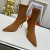 Aquazzura Heels Best High Quality Designer Stileetto Heel Ankle Boots Elastic Fains Poinced Toes Boots Fashion Boots Motelcycle Boots 10cmデザイナーシューズファクトリーフットウェイ