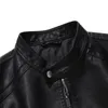 Mens Leather Faux PU Jacket Motorcycle Biker Jackets Autumn Winter Warm Black Outdoor Outwear Coats 5XL Plus Szie 231027