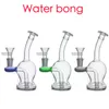 Narguilés en gros Mini petit bécher Bongs pomme de douche Perc plates-formes pétrolières matrice cage à oiseaux percolateur bong en verre 14mm conduites d'eau communes vert rose violet bleu Dab Rig