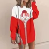 Robes décontractées Femmes Noël Graphique Maxi Robe Longue Pull Sweat-shirt surdimensionné Mini Robe Robe Automne Hiver