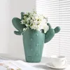Vases Cactus vert Vase en céramique décoration de bureau arrangement de fleurs minimalisme porcelaine fleurs pots moderne décor à la maison