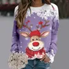 Damen-Kapuzenpullover, trendige Weihnachts-Sweatshirt-Pullover für Damen, lässig, Teenager-Mädchen, langärmelig, niedliche Rentier-Grafik-Weihnachtshemden