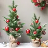 Decorações de Natal Mini Decoração de árvore de Natal 40/50cm Caindo Cedro Cone Desktop Pequeno Ornamento de árvore de Natal Decoração de casa Ano 231027