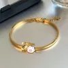Nouveau Bracelet en or Ins Design, petit Bracelet incolore en acier titane, réseau meilleur ami, fille rouge