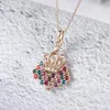 Pendentif Colliers Zhouyang Top Qualité Zyn118 Couronne impériale Rose Gold Couleur Collier Bijoux Cristal Autrichien