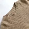 Chandails en laine tricotés à col rond pour femmes, vêtements d'automne et d'hiver, couleur unie, chemisier à Texture confortable