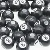 50pcs/500G akrylowa wielka dziura bilard czarne 8 słów koraliki kulkowe do biżuterii Making Jewelrybeads Billiard Ball 8 Biżuteria