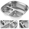 Bowls Compartment Plate Baby Tray Divided Dish Sashimi Stainless Steel Kitchen Supply Eating 304 Tableware Household