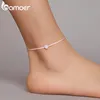 Anklets Simple Design Heart Silver Anklet for Women Sterling Silver 925 Bracelet for Ankle and Leg Fashion Foot Jewelry SCT022 231027