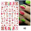 Adesivos de unhas 3D Verão Frutas Linha Cereja Limão Sliders para Unhas Design Autoadesivo Decalques Nail Art Acessórios de Decoração Nail ArtStickers Decalques Automotivos