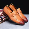 Män formella klänningskor läder läder avslappnad oxford för loafers trendiga gnugga retro affärsbröllop kontor kostym skor