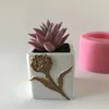 Bakning formar liten fyrkantig cement blomkruka silikonformar diy 3d mönster betong kaktus planter mögel