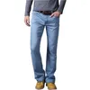 Erkek kot pantolon denim pantolon pantolonlar ince streç Koreg Tide Micro parlama daha fazla boyut 28-34
