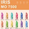 IRIS MO 7500 Puffs Djejder Vape Puff Vapes Dostęp E-papieros E-papieros z inteligentnym ekranem 650 Mah Athargating Type-C 12 Smaki owocowe