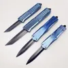 Ztech titanium belagd blått handtag rostfritt stål blad tryckknapp bälte ficka klipp överlevnad situationer flodek kniv