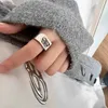 Double b Ba Familie Oude Letter Vierkante Ring Licht Luxe Mode Kleine Groep Hip Hop Merk Unisex