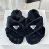 12A Wool Luxurys Designers Women Slippers Slide Cross Winter Fur Fluffy Furry Letters Sandals Warm Comfortable Slides Fuzzy Girl Flip Flop Slipper Flat Large 35-41