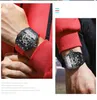 Armbanduhren Mode Herrenuhr BINBOND Hohlmechanik Vollautomatische Luxusuhren Männer Silikonband Wasserdichte Armbanduhr Uhr B8766
